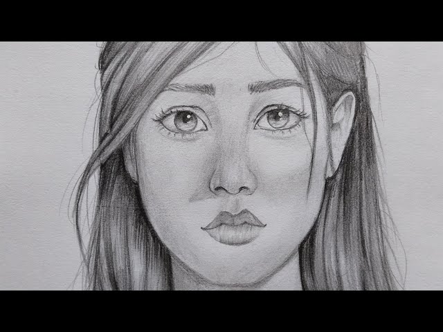 How to Draw a beautiful girl's face  using the Loomis Method step by step