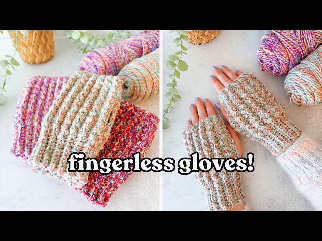 Very Easy! Fingerless Crochet Gloves Mitts for Beginners