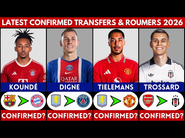 🚨 LATEST CONFIRMED TRANSFER NEWS AND RUMOURS 2026 | TIELEMANS, DIGNE, TROSSARD, KOUNDE......