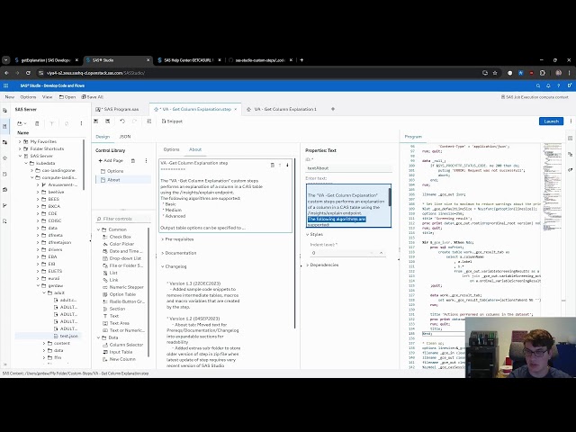 Building a SAS Studio Custom Step Live