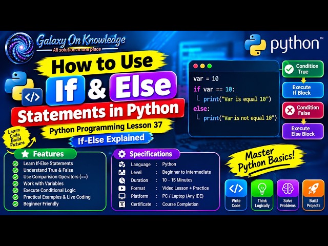 How to Use If & Else Statements in Python | Python Programming Lesson 37 | If-Else #python Explained