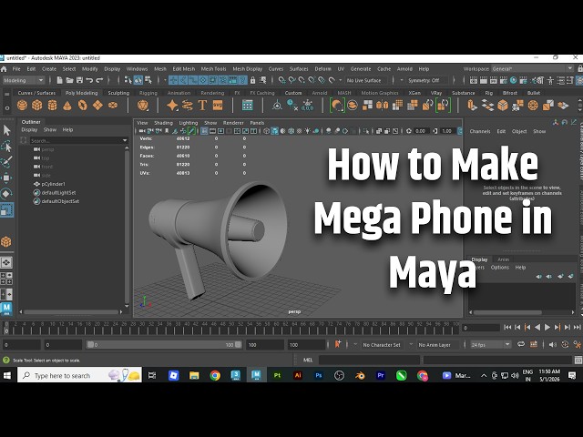 How to Make a Megaphone in Maya (Step-by-Step Tutorial) | Beginner to Pro 3D Modeling