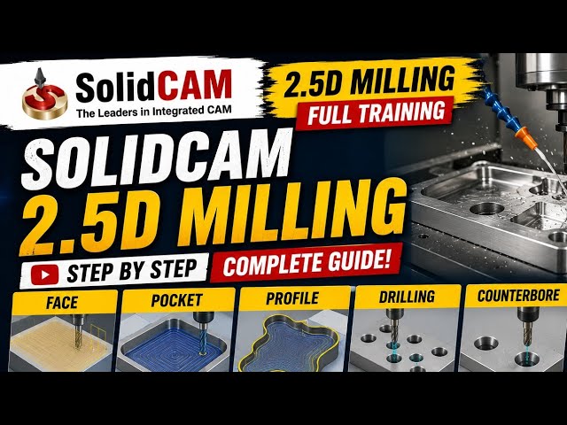 87_SolidCAM 2.5D Milling – Full Training | All Operations & Practical Examples