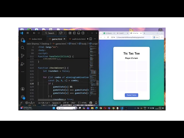 #Create# Tic Tac toe game using html, css, javascript
