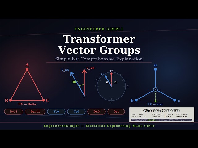 Transformer Vector Groups Explained  – Connections, Phasors, &The Transformer Nameplate