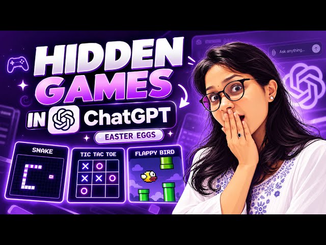 ChatGPT’s Hidden Games & Easter Eggs! 🤯 Snake, Flappy Bird & More @Siddhi_Awankar #chatgpt #ai 