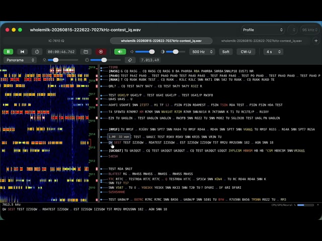 Whole Milk: Deep Machine Learning CW decoding demo on Mac