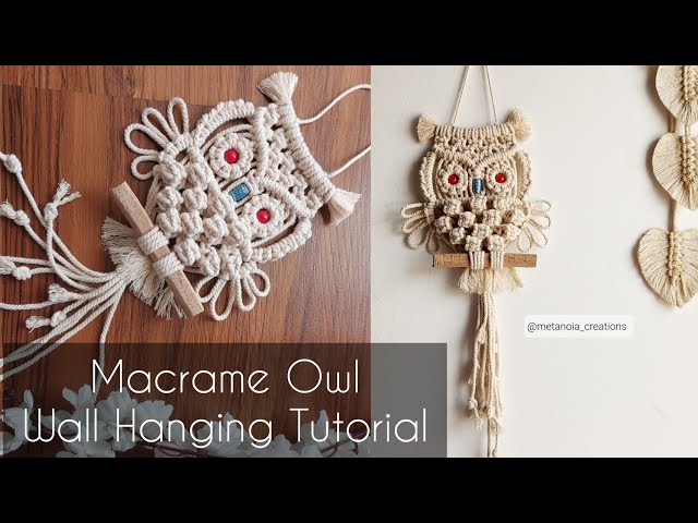 Macrame owl wall hanging tutorial | DIY macrame owl | How to make macrame owl hanging | Boho decor