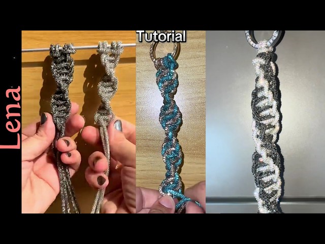 𝗠𝗮𝗰𝗿𝗮𝗺𝗲 with 𝗟𝗲𝗻𝗮 Rhinestone spiral knot Makramee Wellenknoten