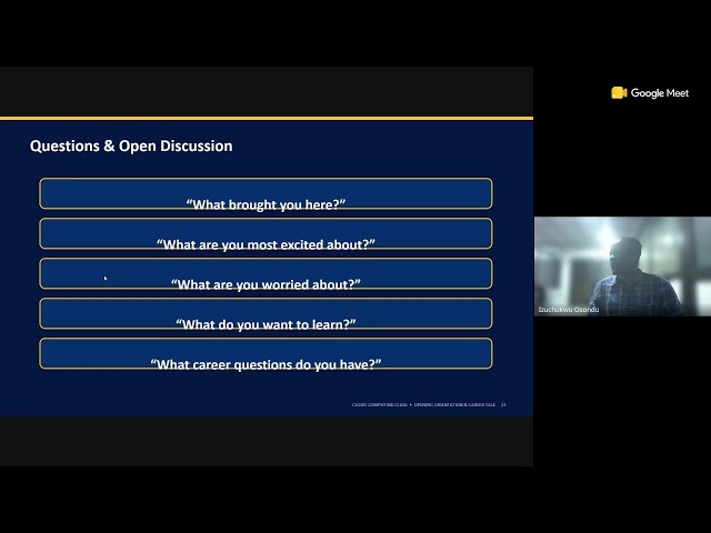 Opening Orientation and Career Talk