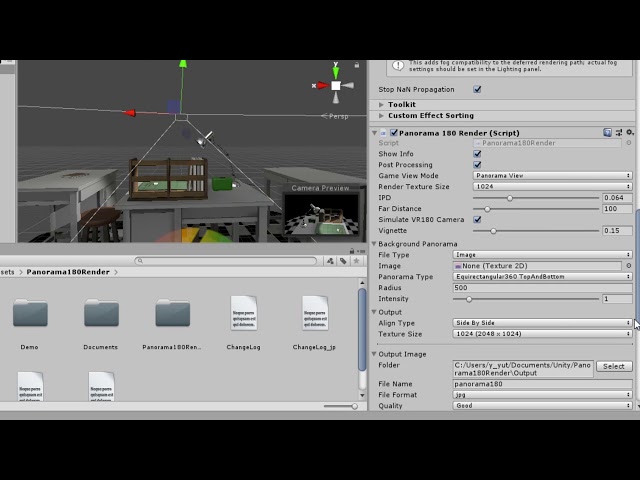 Panorama180 Render : Output still image