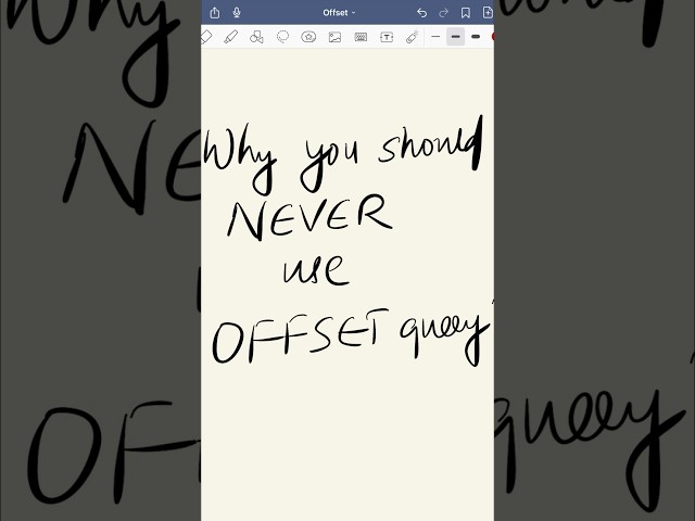 OFFSET in SQL is bad! Here is why. #mysql