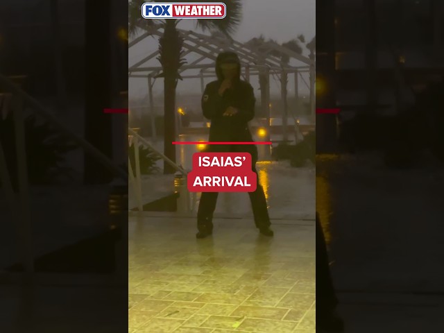 FOX Weather Correspondent Brandy Campbell Battles The Elements As Hurricane Isaias Arrives