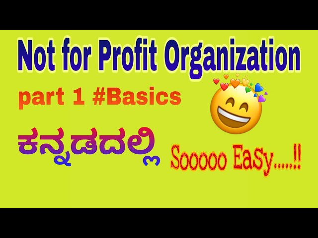 1🔸Non profit organization | Basics in kannada | 2nd puc accounts 1st chapter