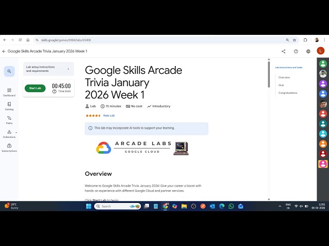 Google Skills Arcade Trivia January 2026 Week 1 || Lab Solution || Google Cloud Arcade 2026
