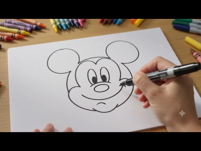 How to Draw Mickey Mouse in 30 Seconds! 🎨✨ #Shorts