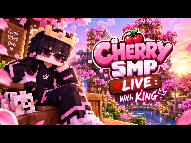 🔴[Live]  🍒 CHERRY SMP LIVE 🍒 | Playing & Chilling With KING 👑| @King Gaming #cherrycraft