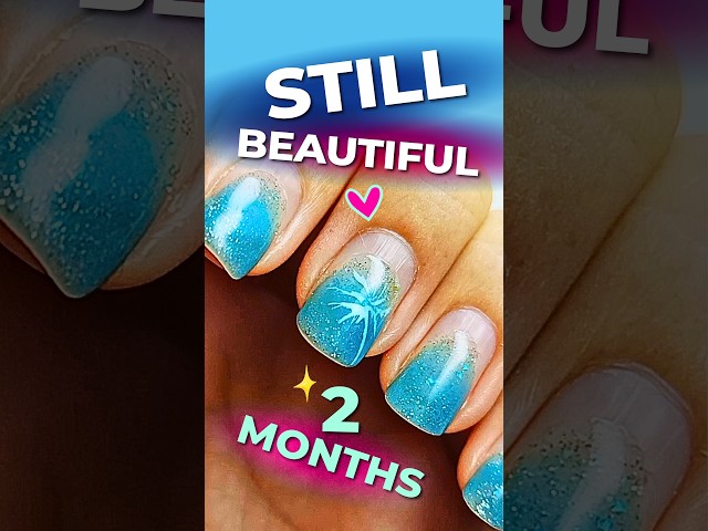 Builder gel nails before & after 💅✨ | 2 months on short natural nails  #nailart #shiningnails