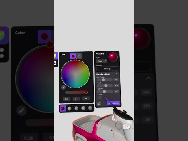 Control roughness, metallic, and hue properties of materials | Hunter Elmore