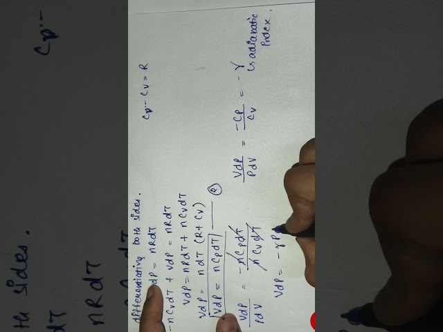 equation of state derivation|,work done derivation of adiabatic process part 2