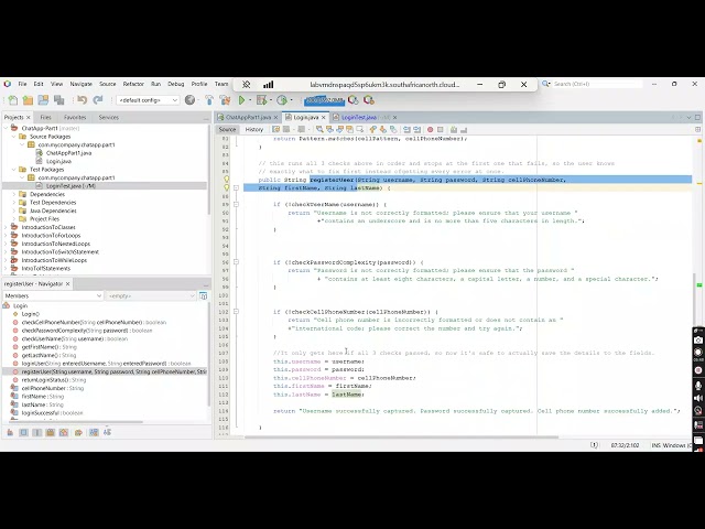 PROG5121 Part 1 – ChatApp Registration and Login System | ST10476385