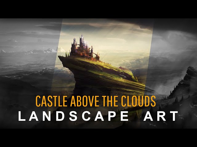 Castle above the clouds. Speedpainting Timelapse. Concept art.