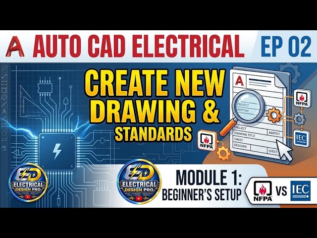 AutoCAD Electrical Ep 02: Create New Drawing, Templates & Standards (NFPA vs IEC)