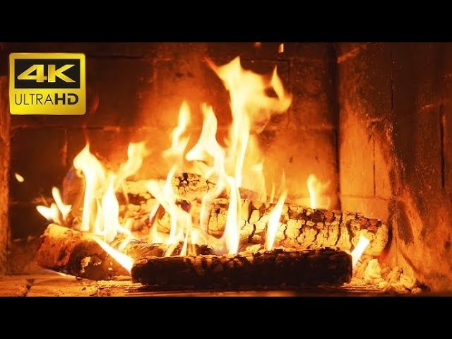 Log Fire, Burning Logs with Crackling Fire Sounds