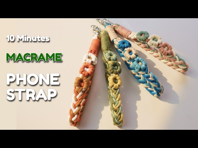 DIY Macrame Daisy Phone Strap | Easy Flower Wristlet Tutorial