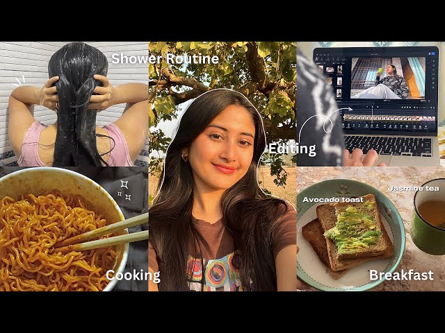 My Simple Everyday Life🍃🤍| skincare, shower routine, cooking, ￼filming content & more🌟