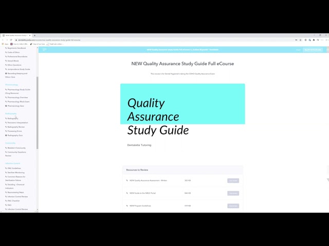 How To Study for the Quality Assurance Exam for RDH's!