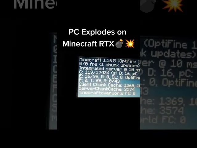 🔥 PC Explodes on Minecraft RTX 😱💻🎮 #gaming #tech #shorts