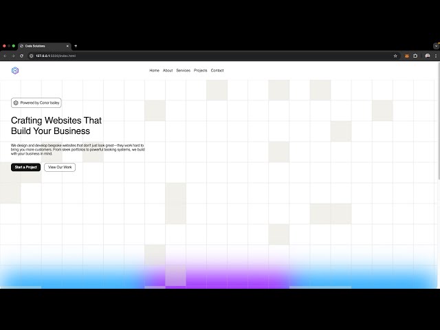 Modern Web Agency Landing Page with Grid Background | HTML, CSS & JavaScript Tutorial (Part 1 of 2)