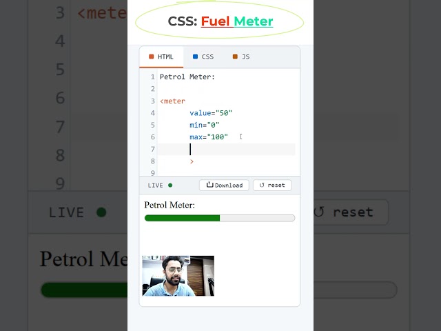 Fuel Meter Tag With CSS #coding #htmltutorial #csstutorial