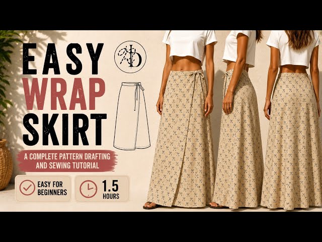 Easy Wrap Skirt | FREE Pattern Drafting & Sewing Tutorial