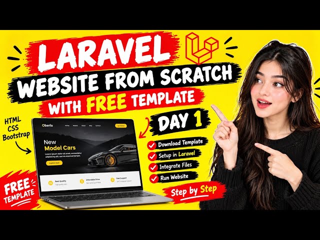 Laravel Website From Scratch 🔥 | Free Bootstrap Template Integration | Day 1