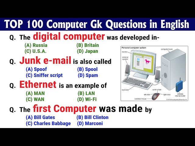 TOP 100 Computer GK Questions and Answers in English | Computer Science Quiz | Computers and IT MCQ