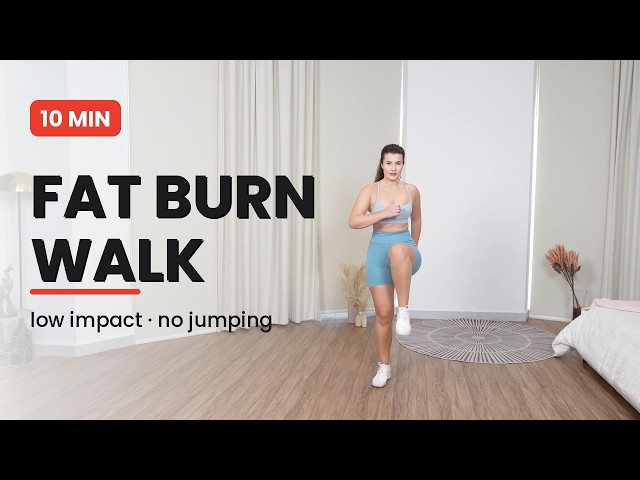 10 MIN FAT BURNING WALK | Low Impact Cardio at Home, No Jumping, No Equipment