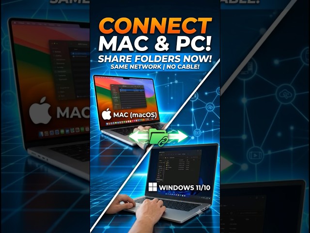 Easily Share Files Between Windows & Mac Wirelessly for free  #shorts #tech