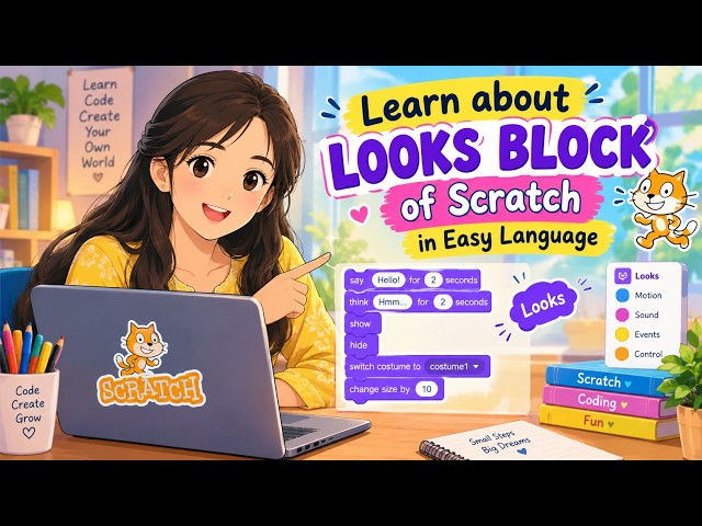 Detailed video on Looks blocks of scratch  #scratch #scratchcoding