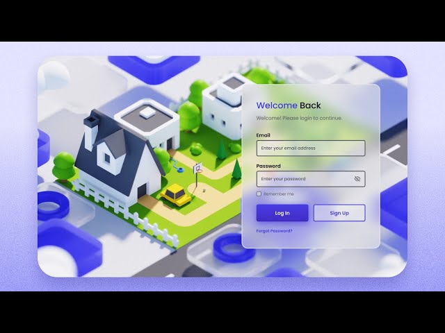 Responsive Login Form Using HTML CSS & JavaScript