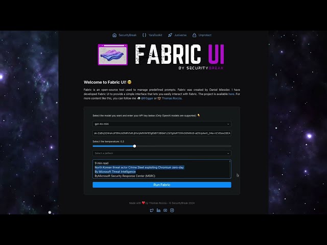 FabricUI: A web interface for managing your prompt (pattern) collection.