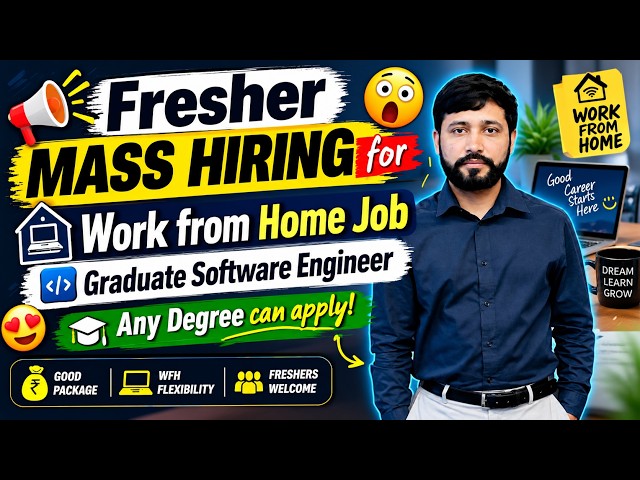 🚨 FRESHERS — WORK FROM HOME SOFTWARE ENGINEER JOB! REMOTE JOB