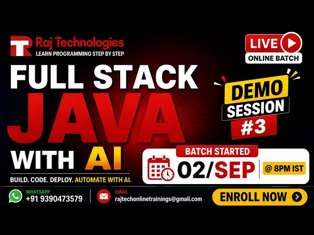 Demo Session  #3 | From Core Java to AI Automation: Your Full Stack Development Journey Starts Here