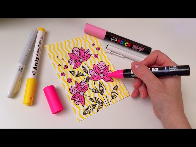 Easy Flower Doodle Drawing for Beginners 🌺 | Step by Step