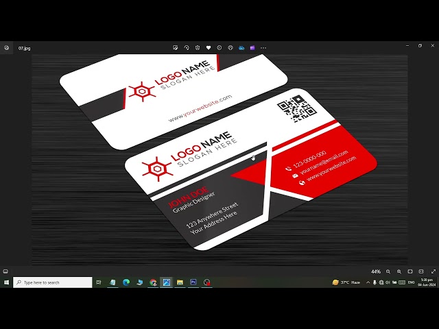 Adobe PhotoShop Creating a Red Design Visiting Card