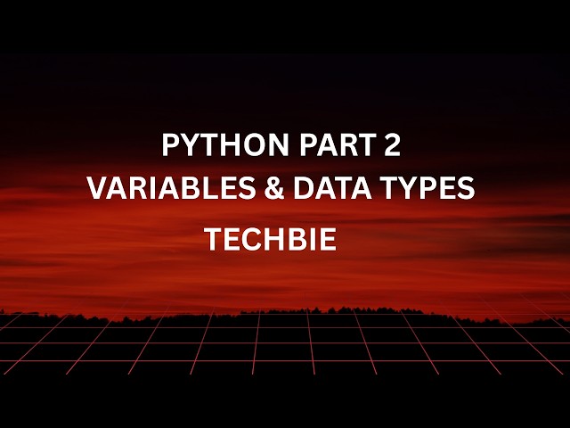 🐍 Python Variables & Data Types Explained | Python for Beginners Part 2 | Techbie