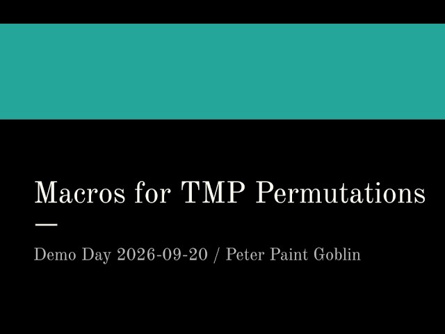 Macros and TMP Test Case Permutations