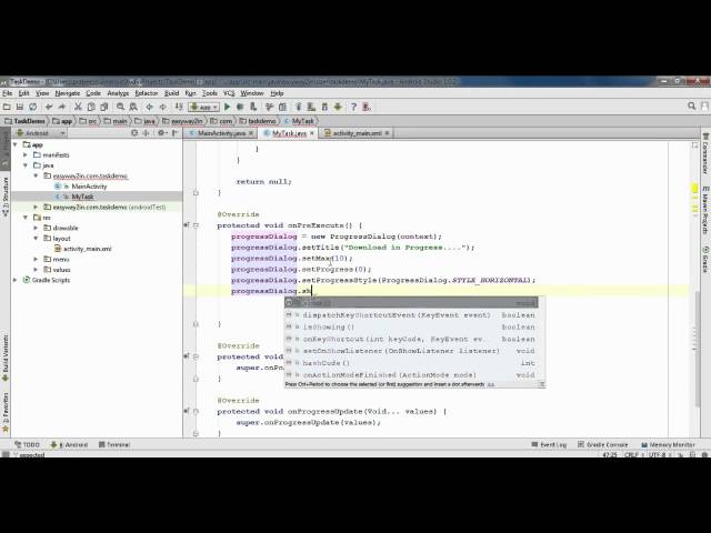 Android Studio Tutorial   65   AsyncTask Example