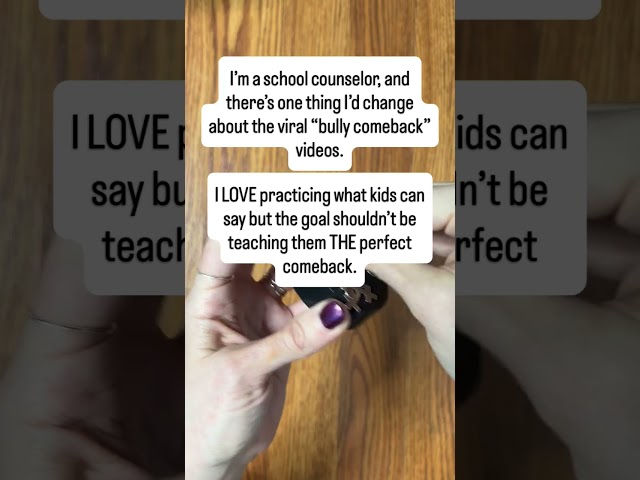 Practice Options, Not the “Perfect Comeback” 🌈💬 #bullyingprevention  #schoolcounselor